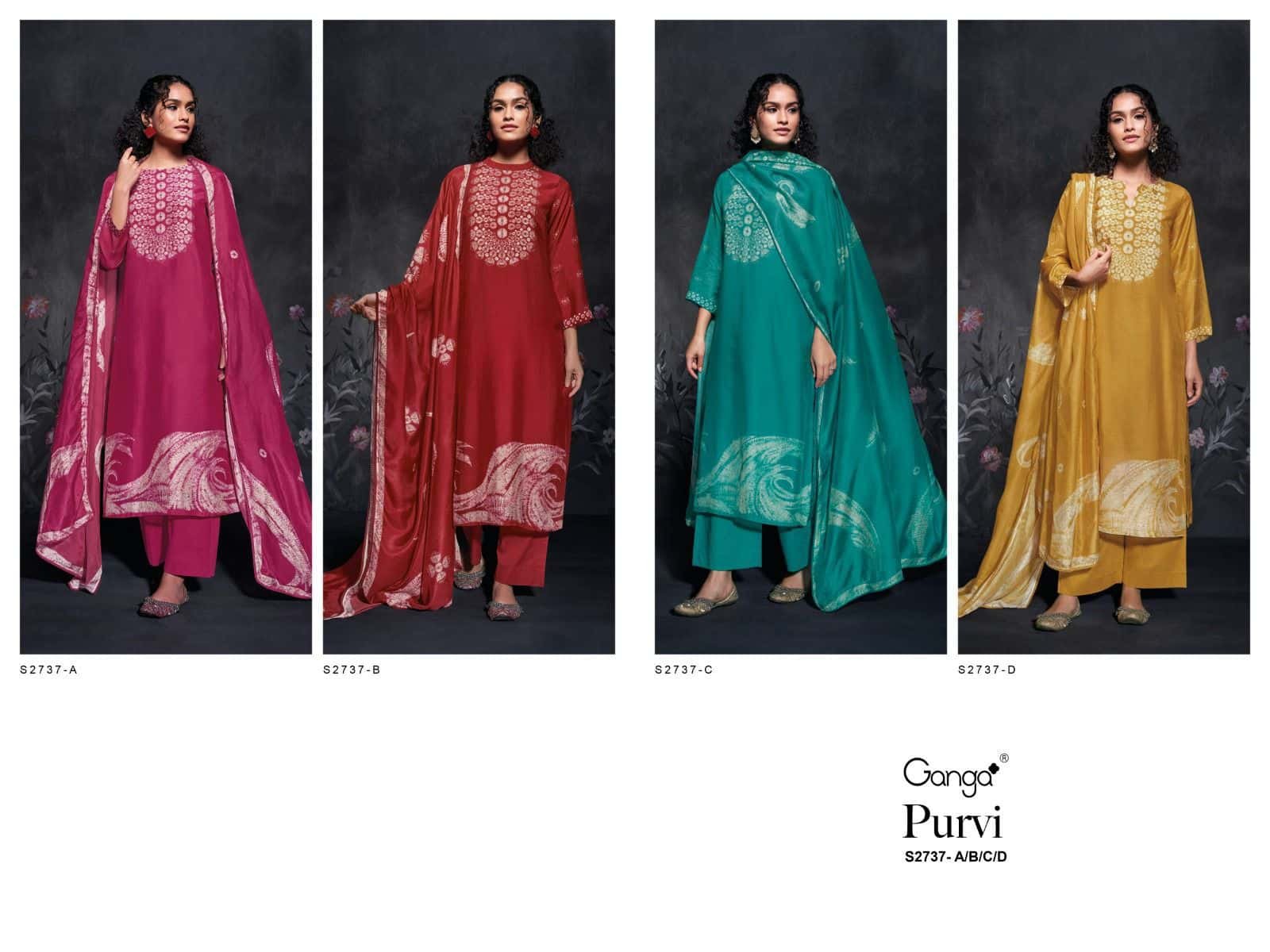 Ganga purvi 2737 ladies suits wholesalers