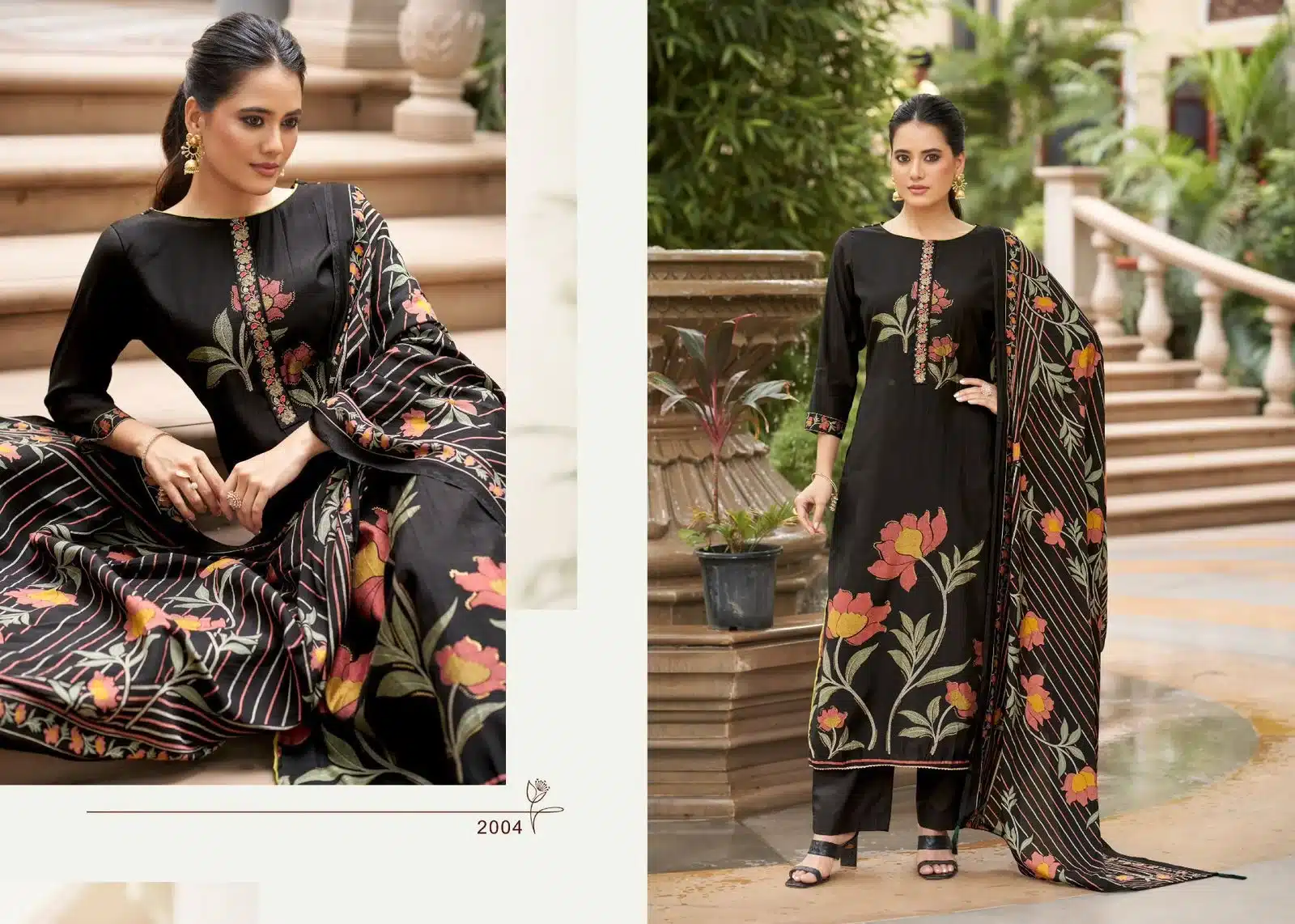 Salvi shally silk 2 ladies wholesaler suit