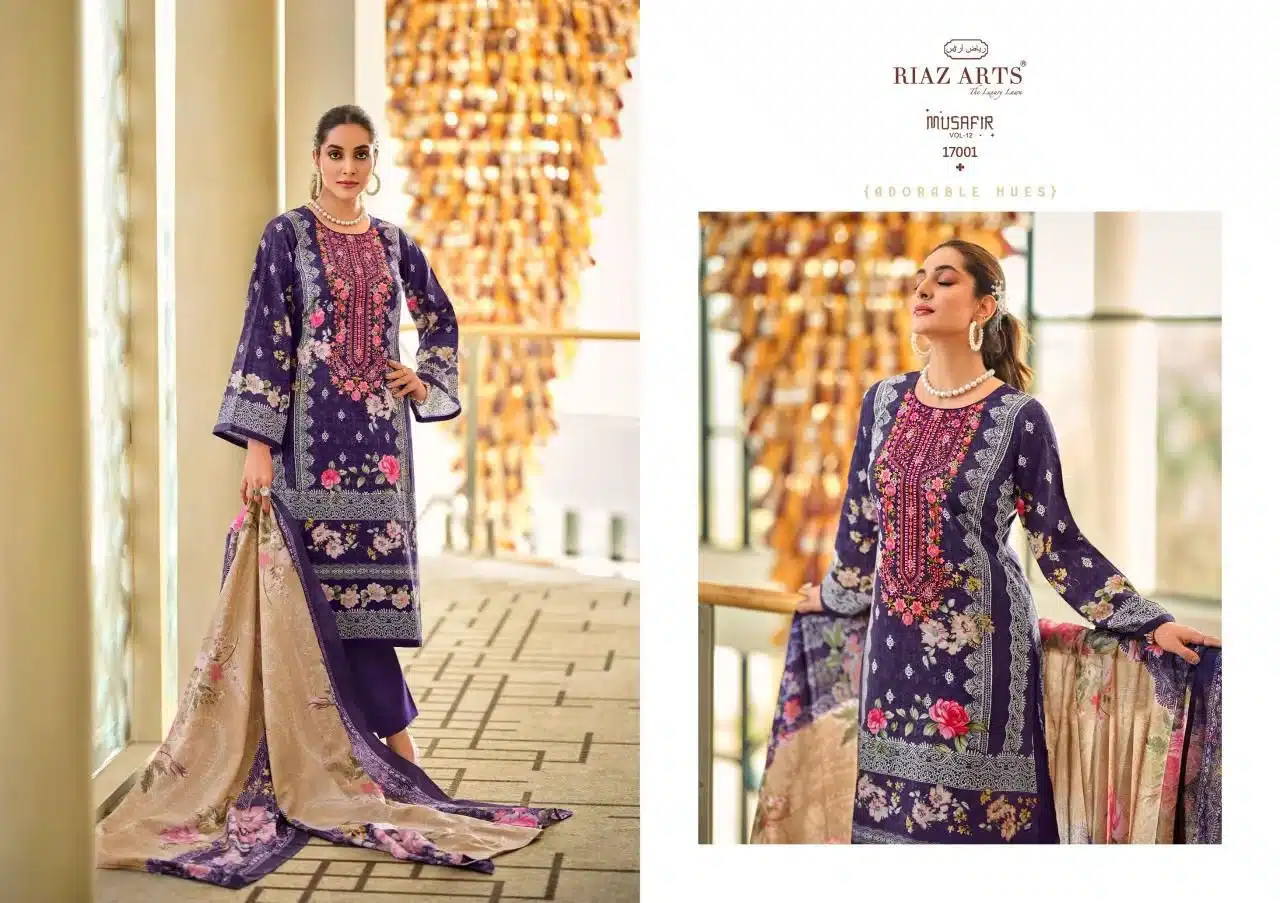 Riaz musafir vol 12 ladies wholesaler suits