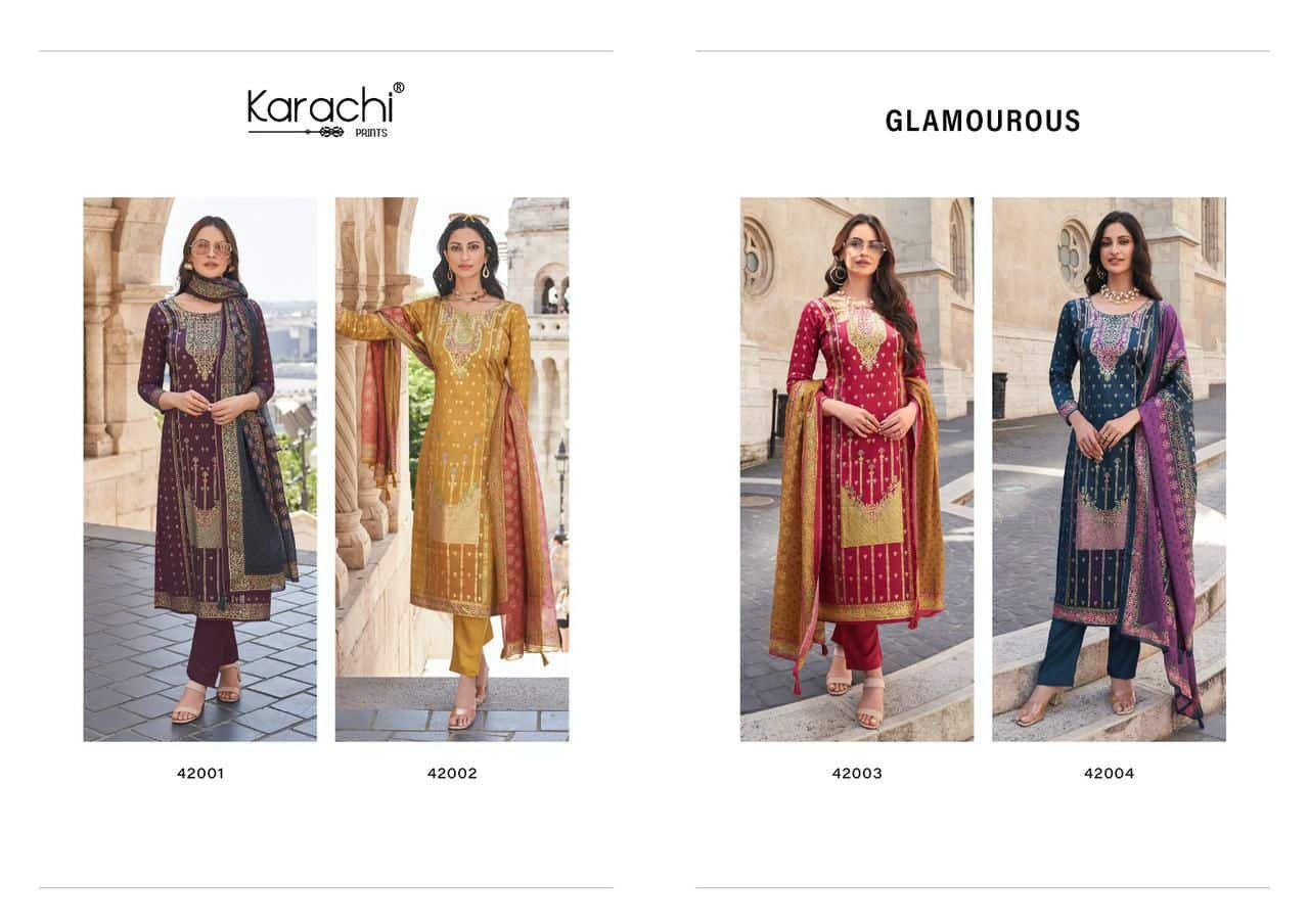 Kesar karachi Glamourous satin suit