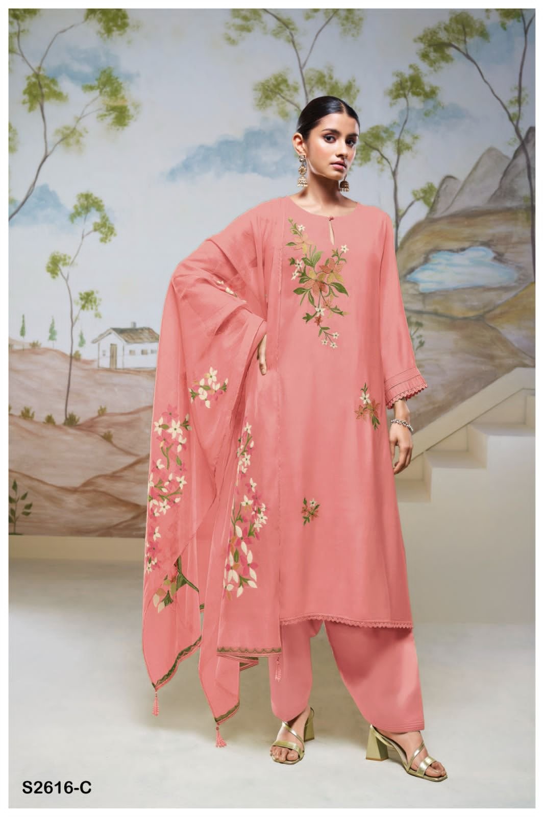 Sahiba kastoori muslin silk suit