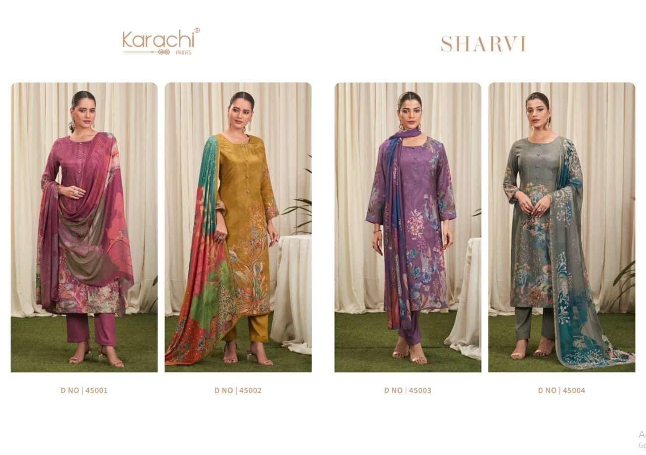 Kesar Karachi Sharvi pure Muslin suits