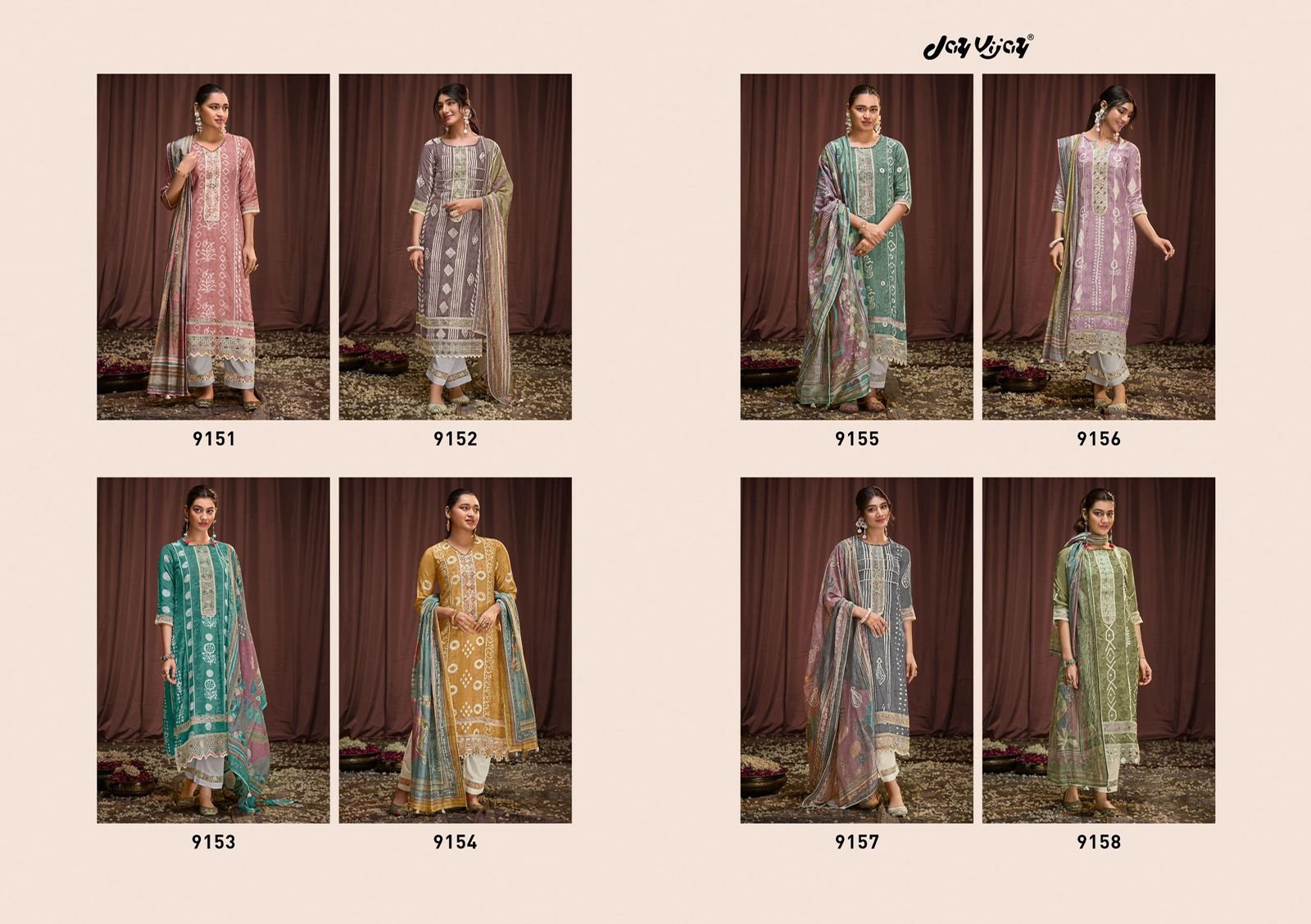 Jay Vijay new & now 15 Pure Moga silk suits