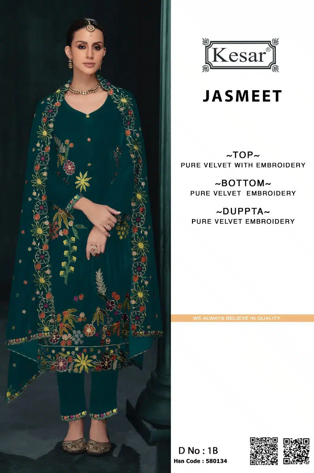 Kesar jasmeet velvet ladies suits