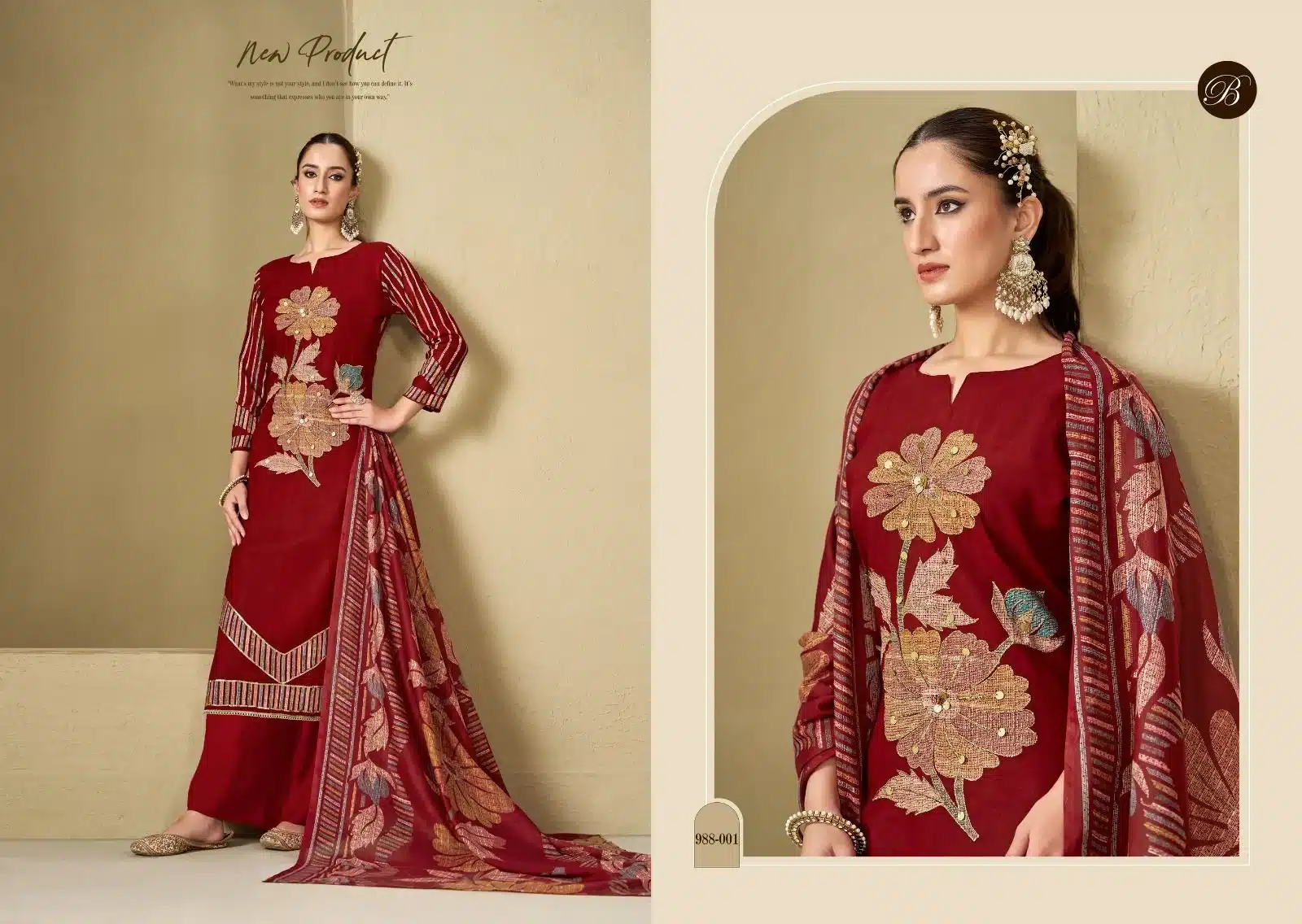 Belliza manzil ladies designer suit