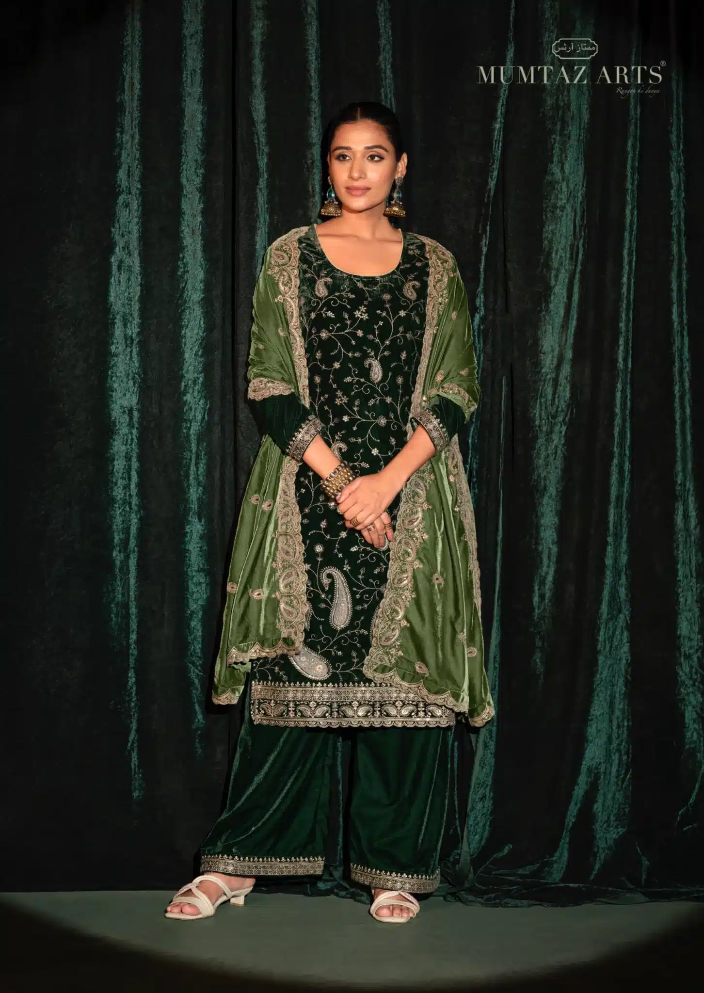 Mumtaz velvet paisley ladies suits