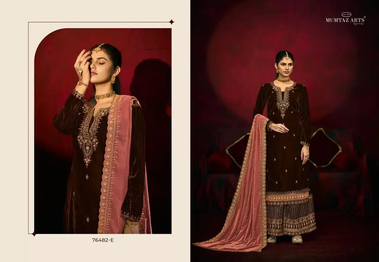 Mumtaz khaab bride velvet ladies designer suit