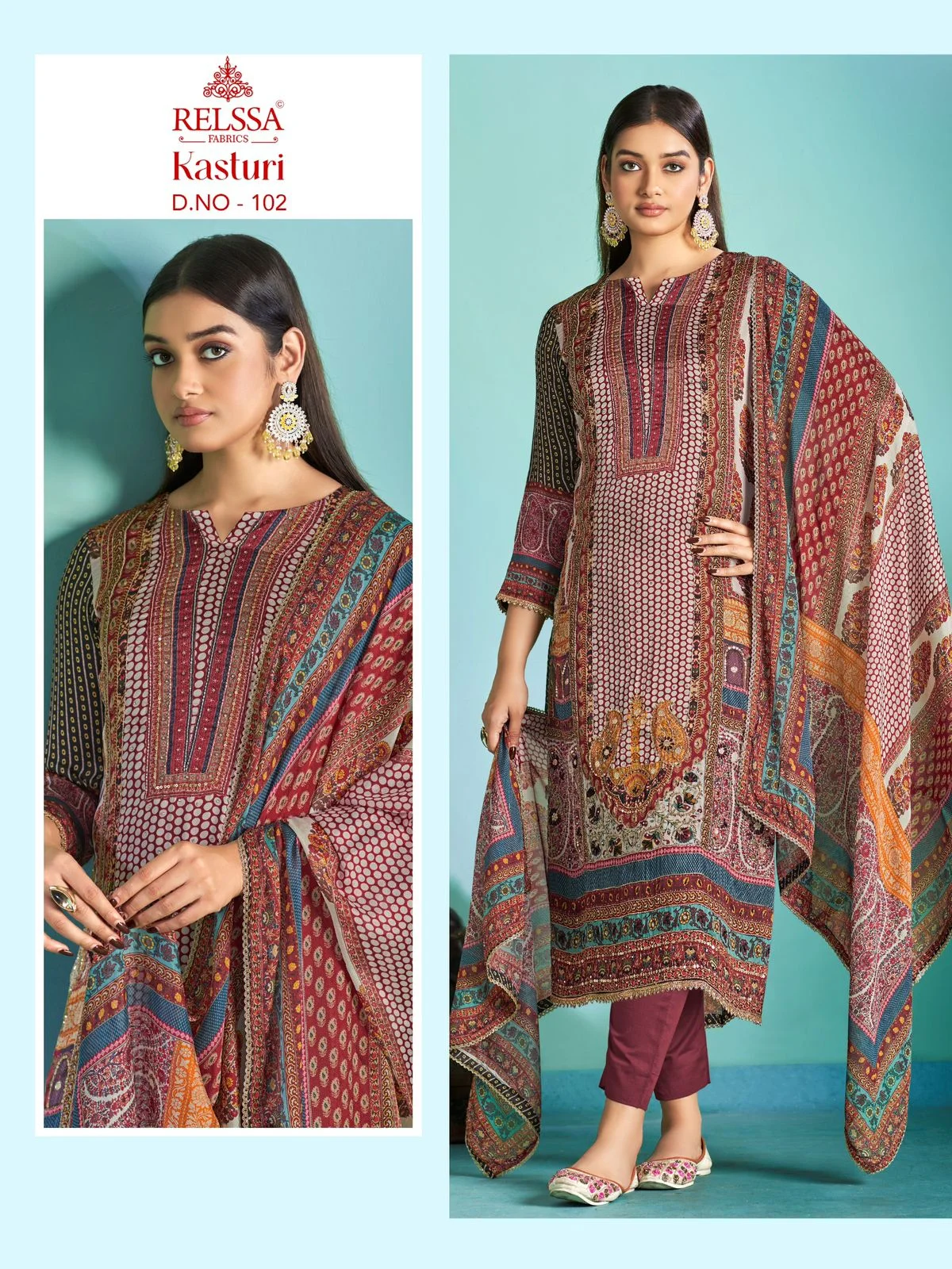 Relssa kasturi ladies handwork suit