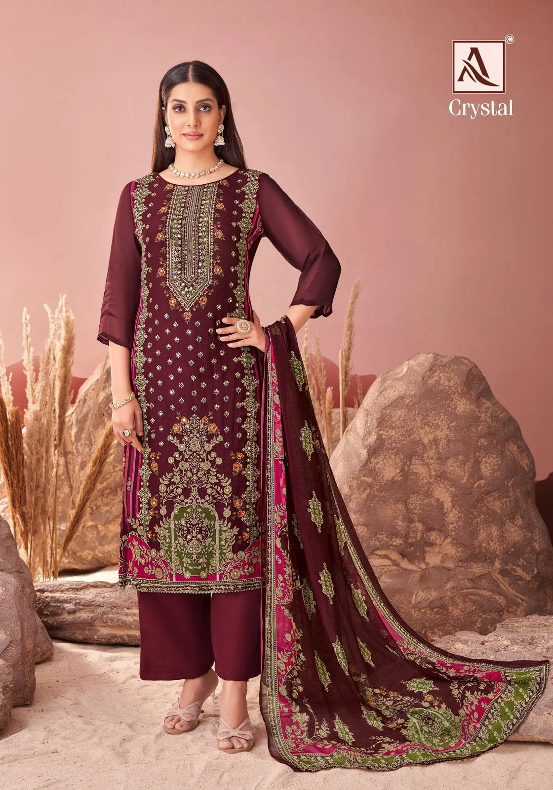 Alok crystal ladies designer suit