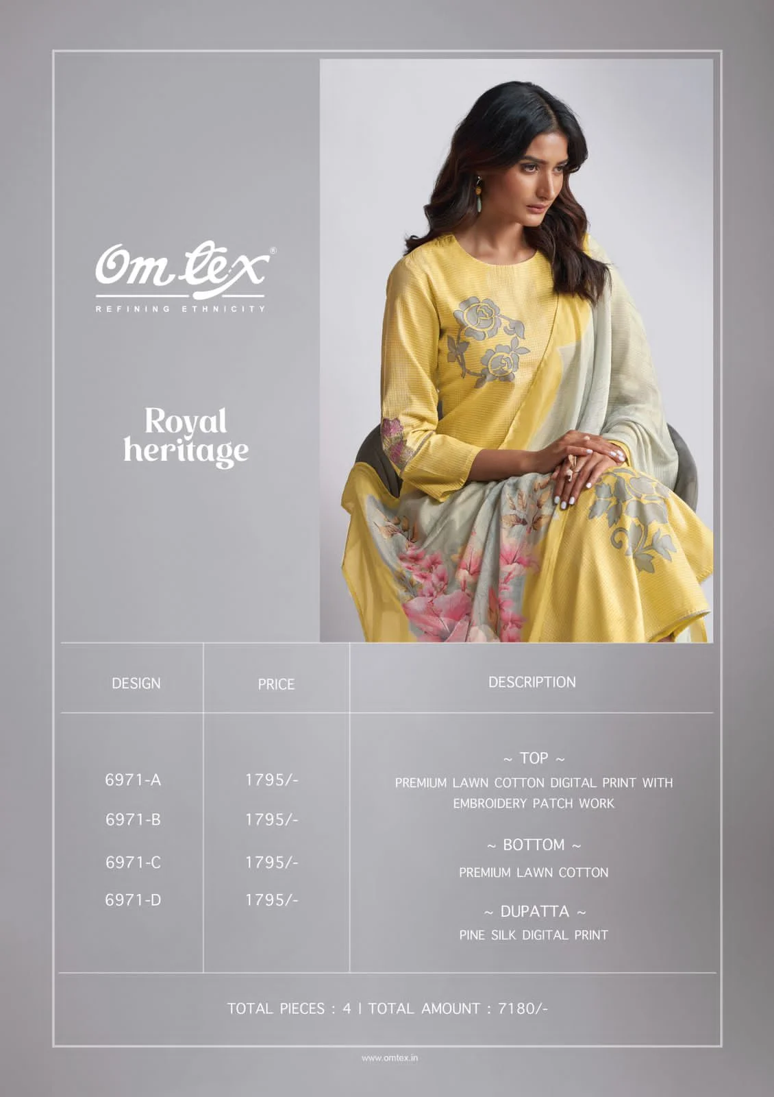 Omtex royal Heritage ladies cotton wholesaler suit