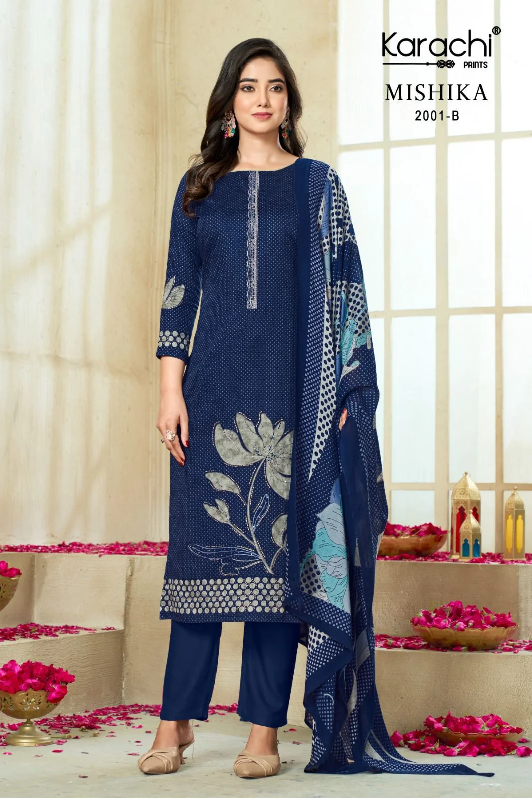 Kesar Karachi mishika cotton dress material