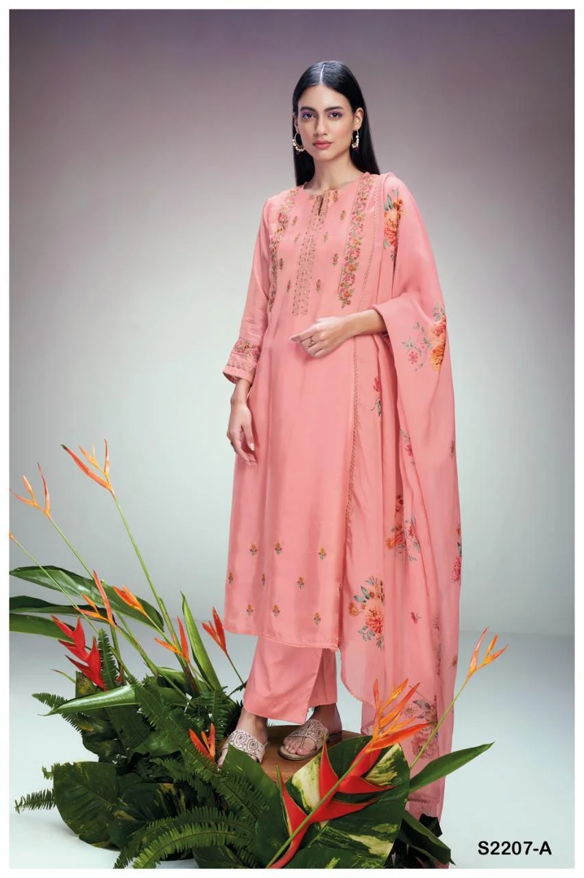 Ganga milina 2207 ladies silk suits