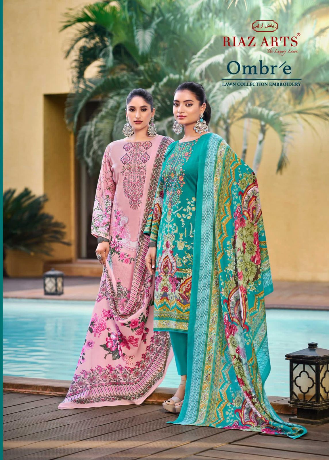 Riaz ombre Karachi lawn cambric suit