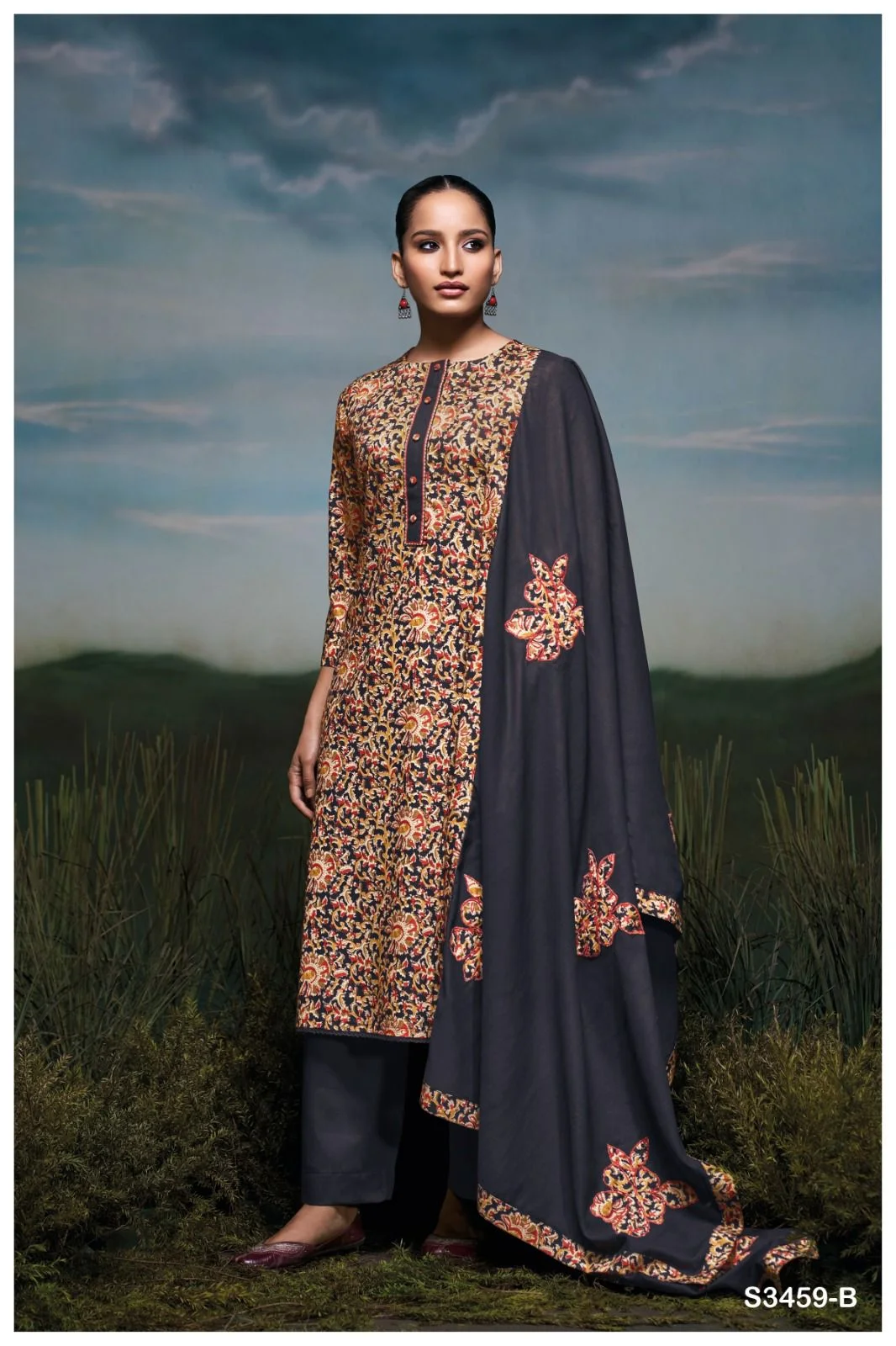Ganga lamar 3459 ladies wholesaler suit