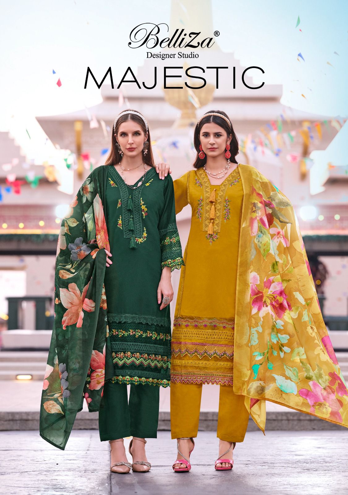 Belliza majestic ladies heavy embroidery suit