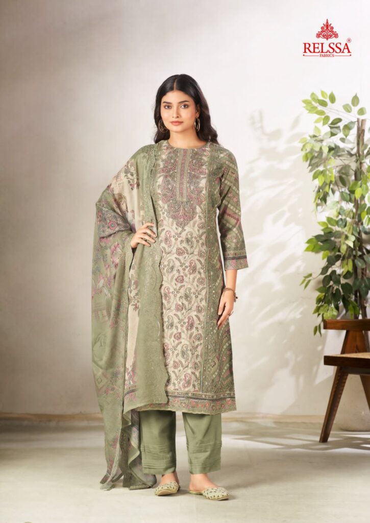 Relssa Shimpy 8 Maslin Suit with Embroidered Dupatta