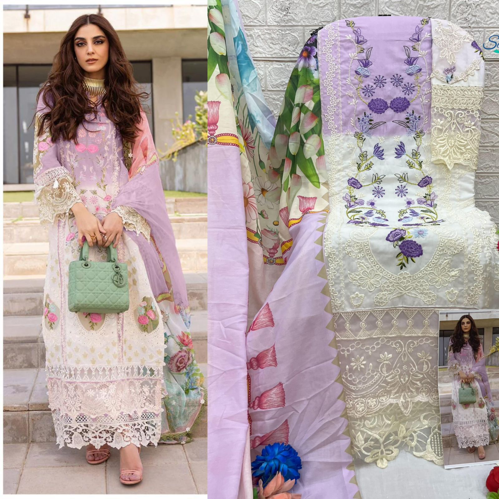 Premium Pakistani Cotton Suit with Heavy Embroidery