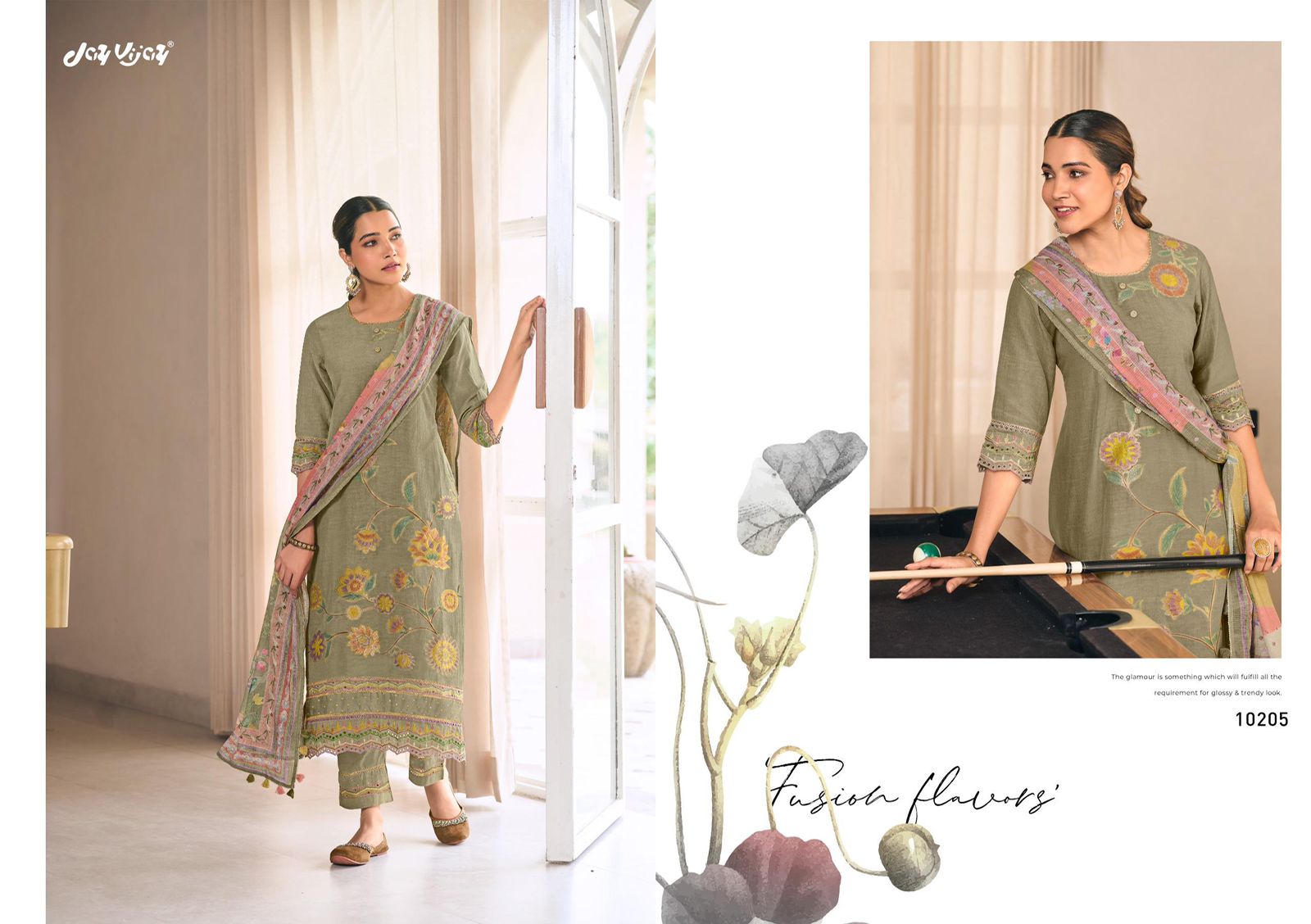 Jay Vijay Taana- Pure Mal Jacquard Embroidered Suit Set