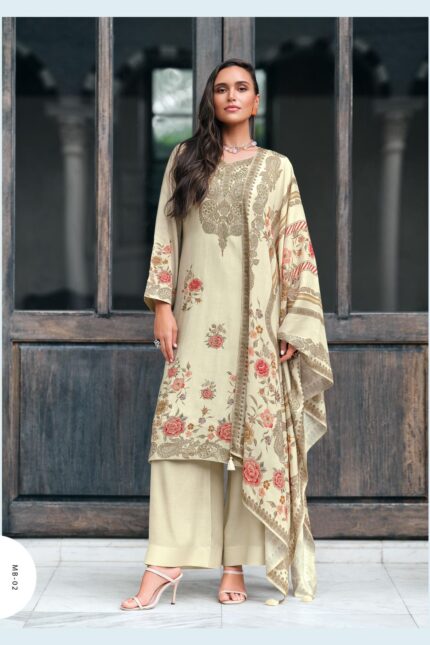 Viscose Muslin Designer Suit