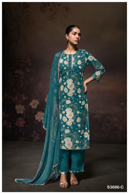 Ganga Yugriti 3668 Cotton Embroidered Suit