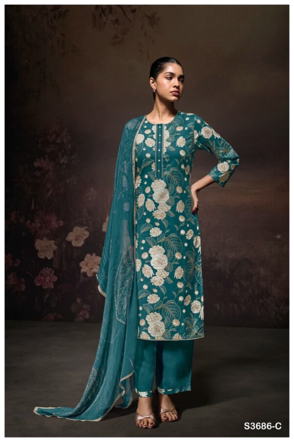 Ganga Yugriti 3668 Cotton Embroidered Suit