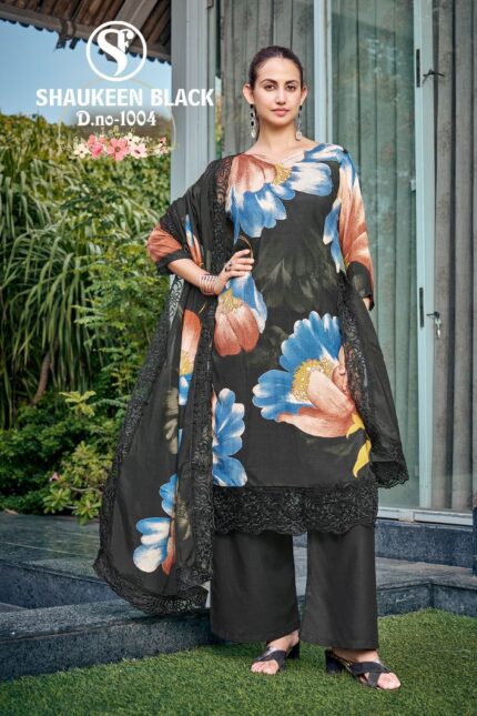 Black Muslin Suit set