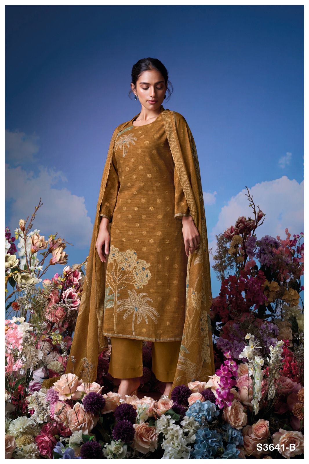 Ganga Ziya 3641 – Premium Hand Embroidered Cotton Suit