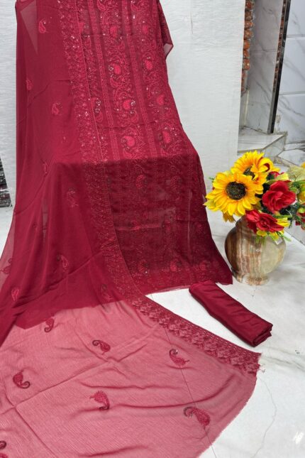 Embroidered Georgette Suit