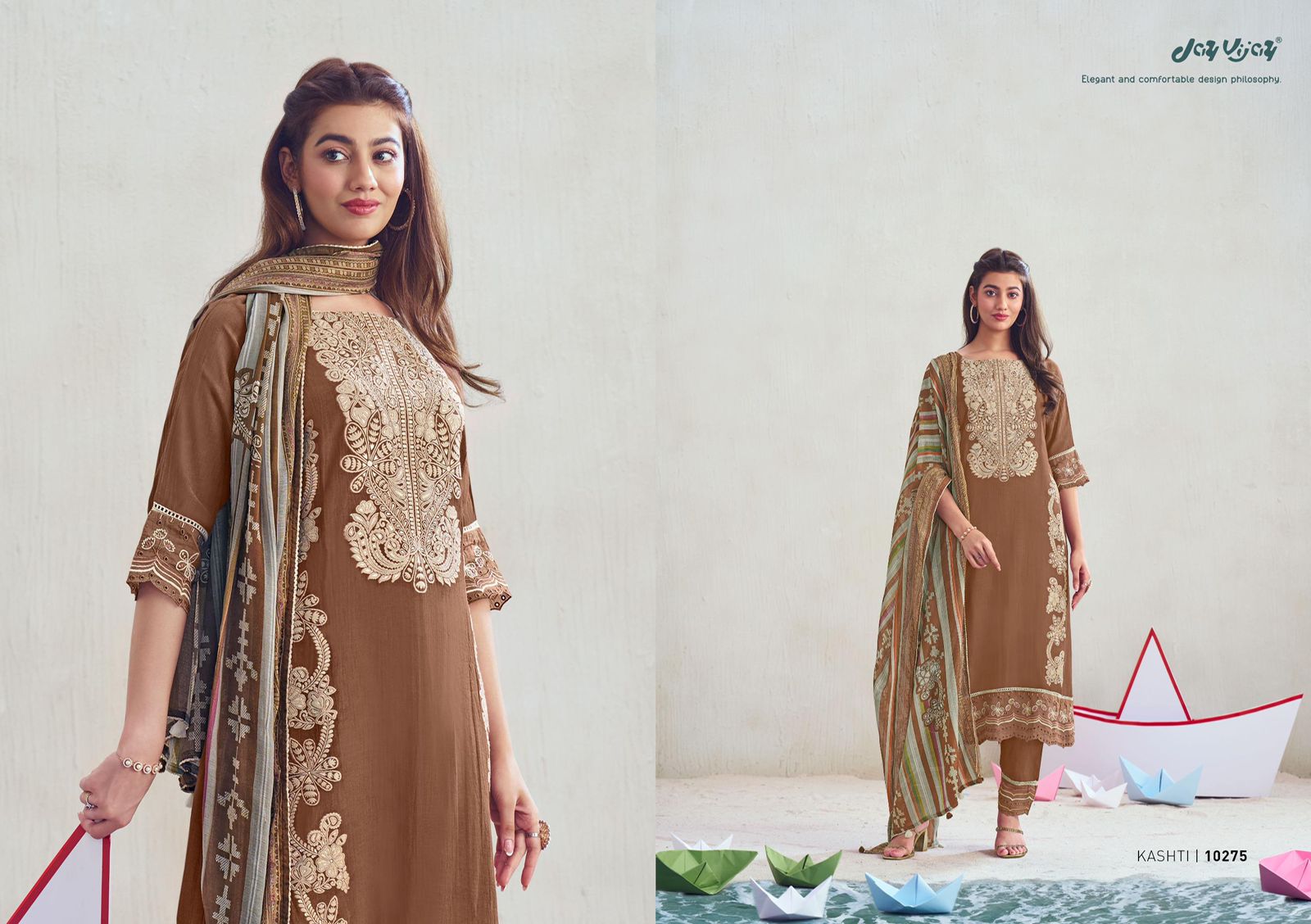 Jay Vijay Kagaj Ki Kashti – Premium Embroidered Suit