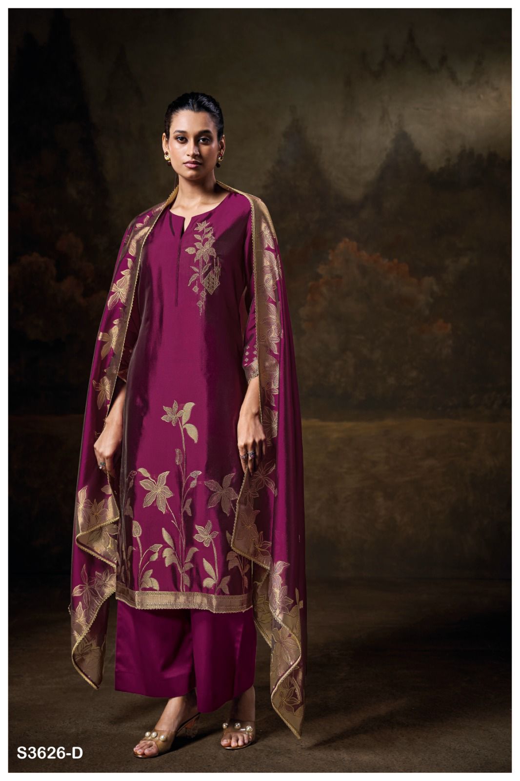 Ganga Mounika 3626 Premium Viscose Silk Suit