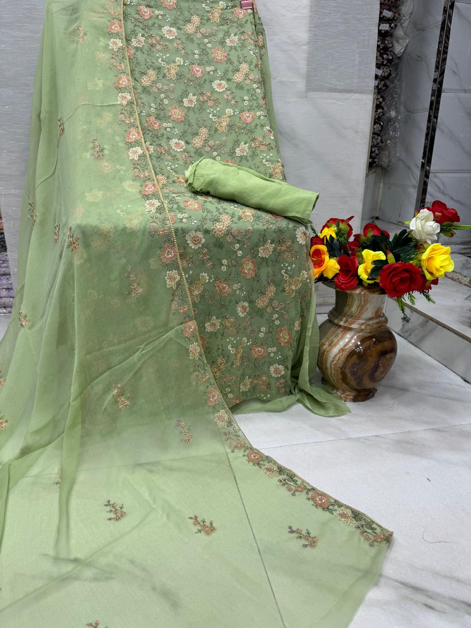 Pakistani Original Georgette Embroidered Suit
