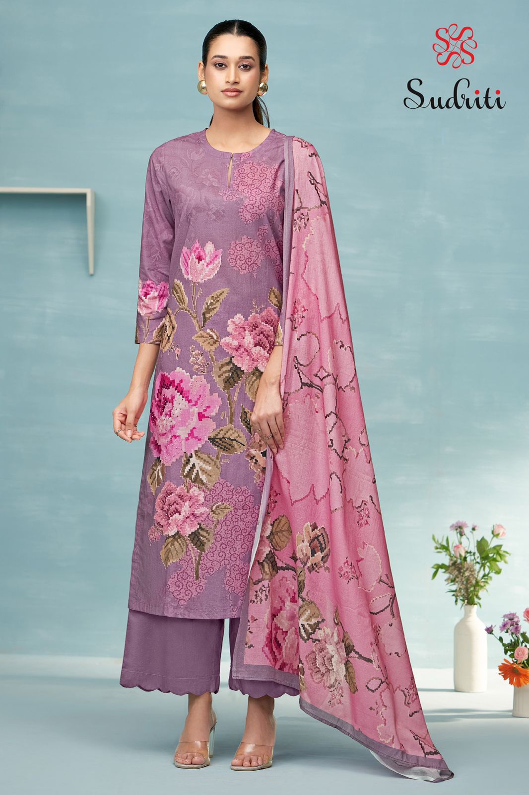Sudhriti Fariha – Pure Cotton Lawn Digital Print Suit