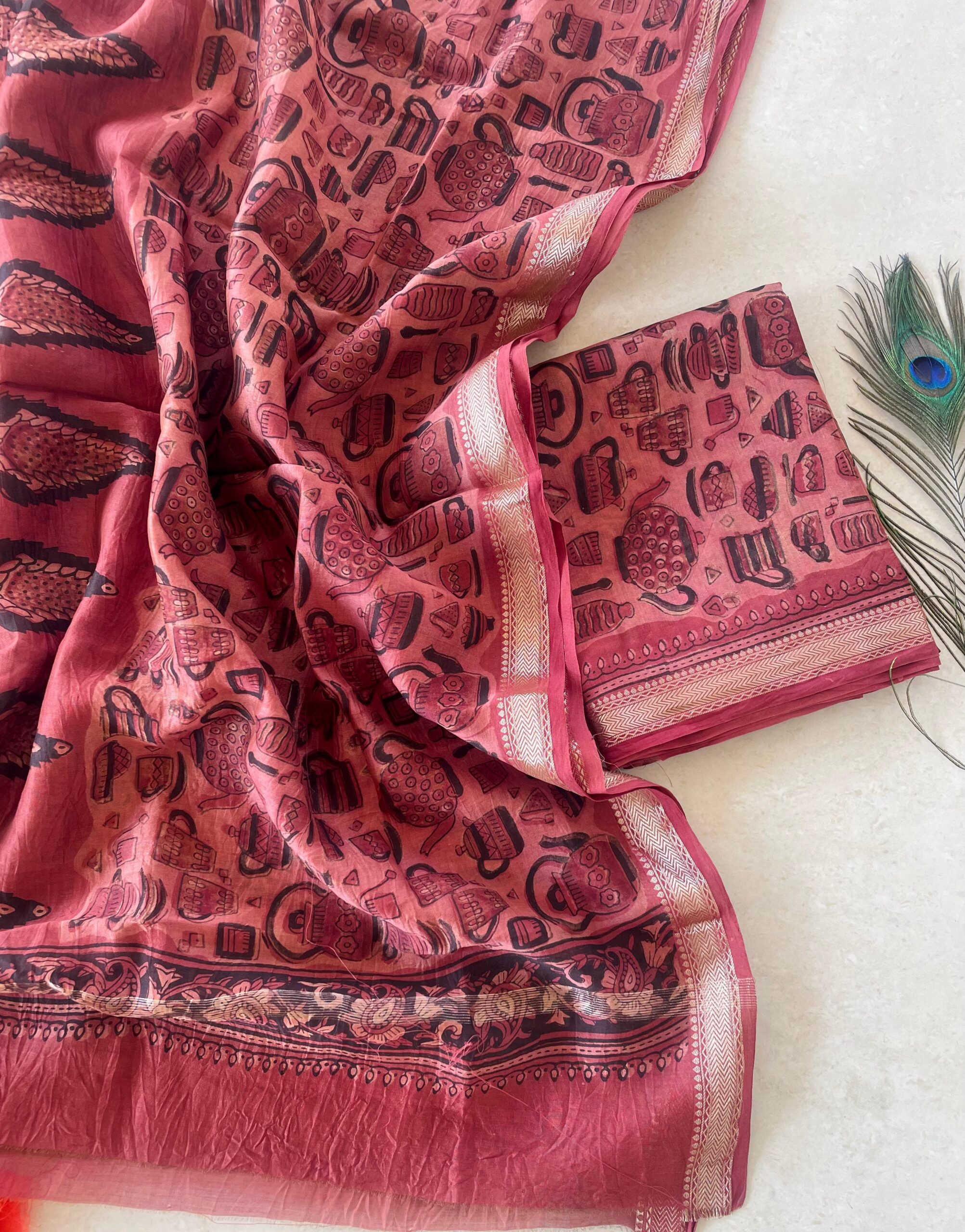 Vanaspati Ajarak – Maheshwari Silk Suit
