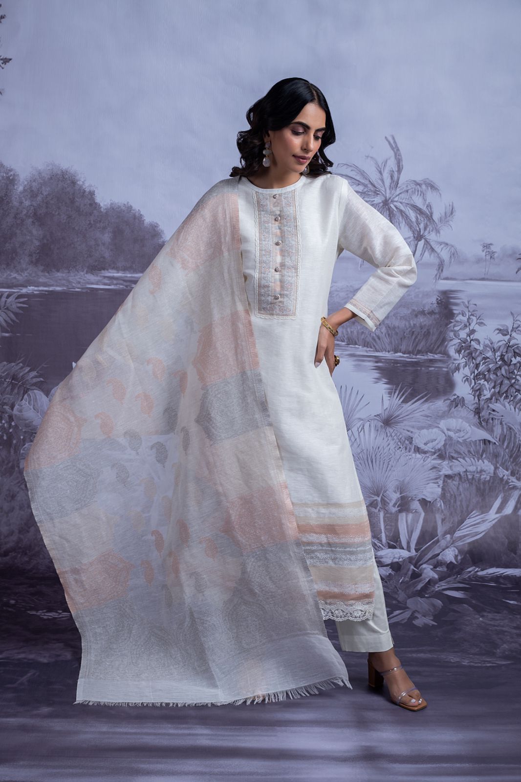 Naariti Arsheen Pure Organic Linen Suit