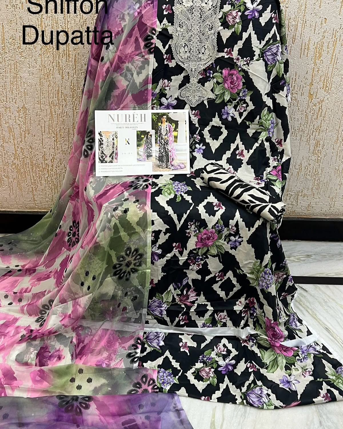 Nureh Daily Delight – Embroidered Lawn