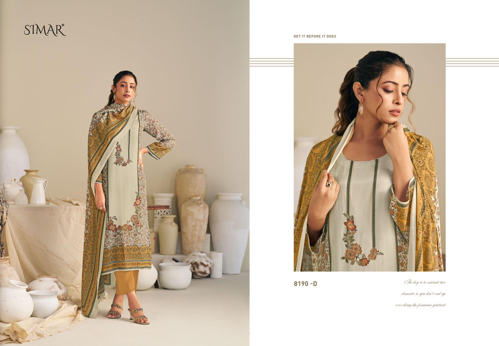 Glossy Simar Fenna – Pure Viscose Muslin Suit