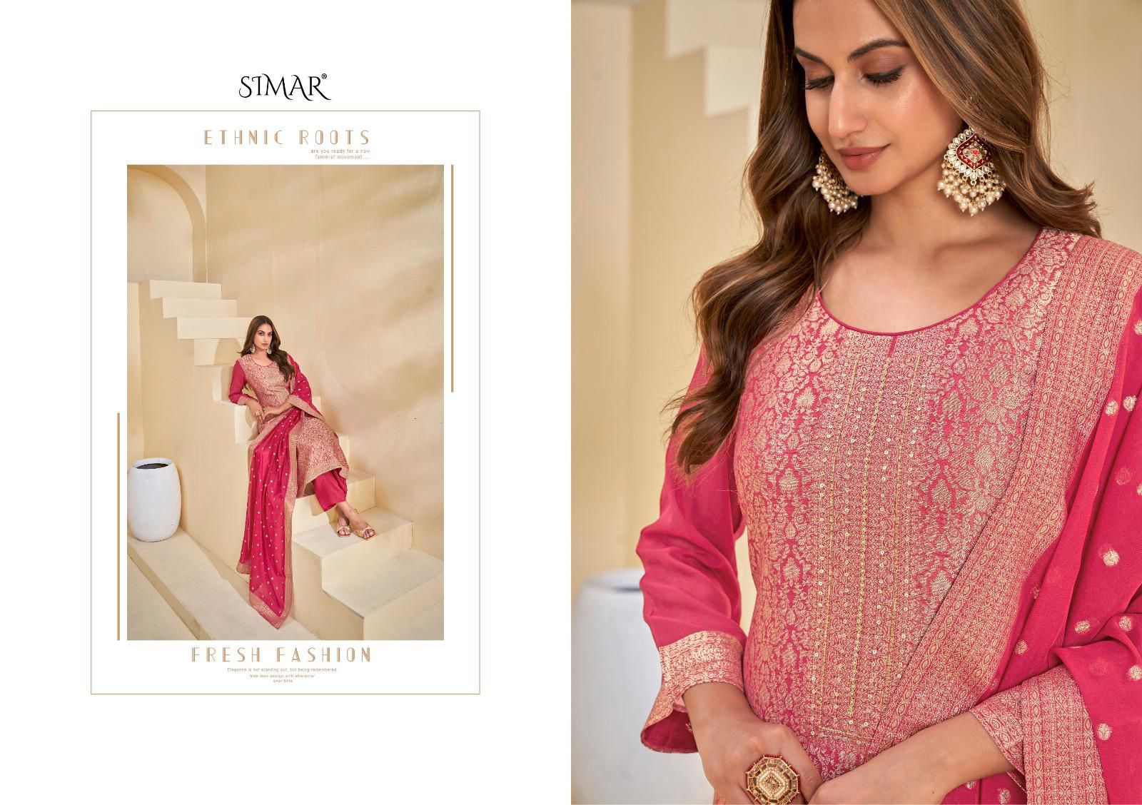Simar Skye – Pure Viscose Organza Jacquard Suit