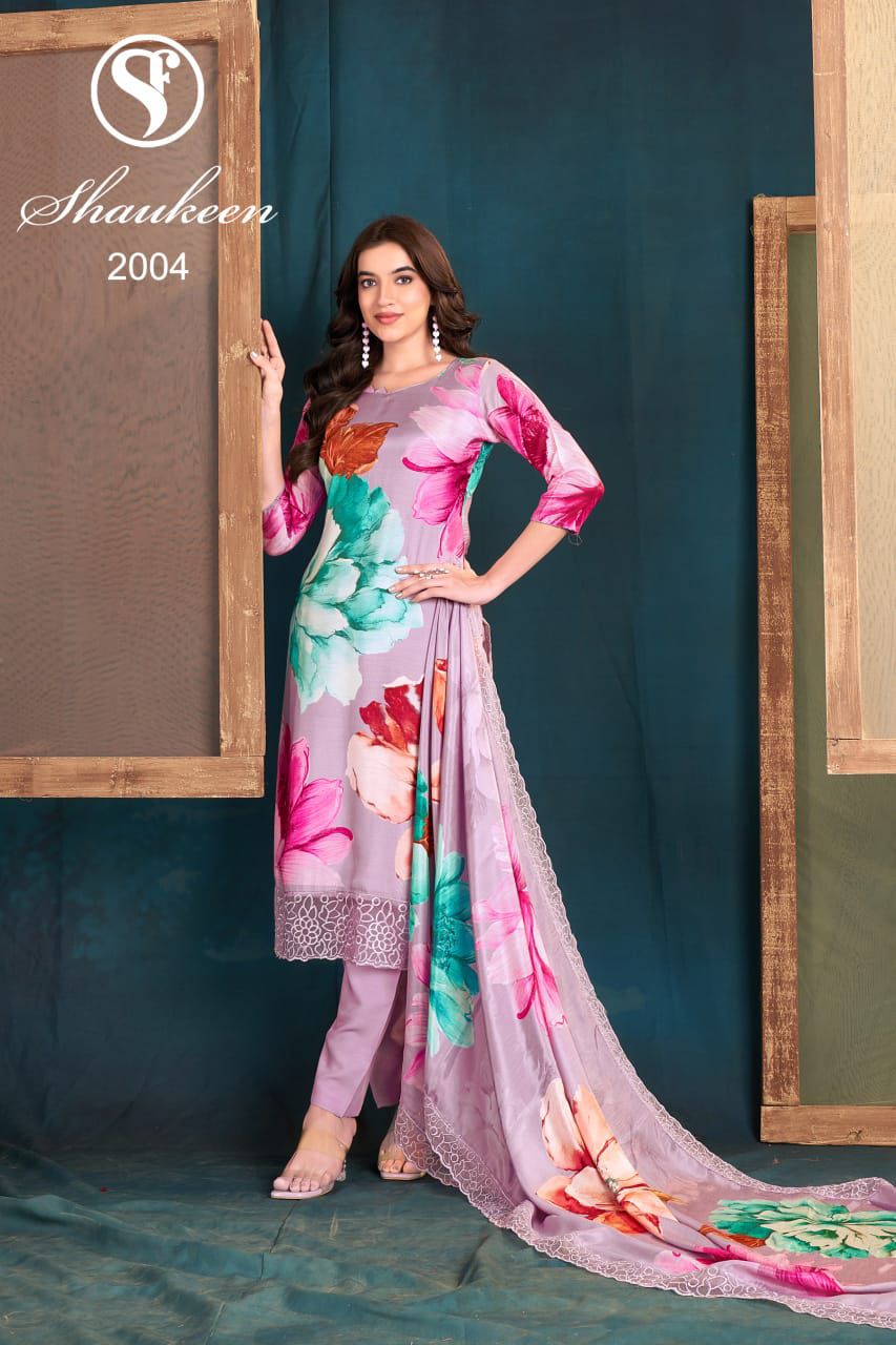 Work Concept Shaukeen 2 – Pure Viscose Maslin Suit