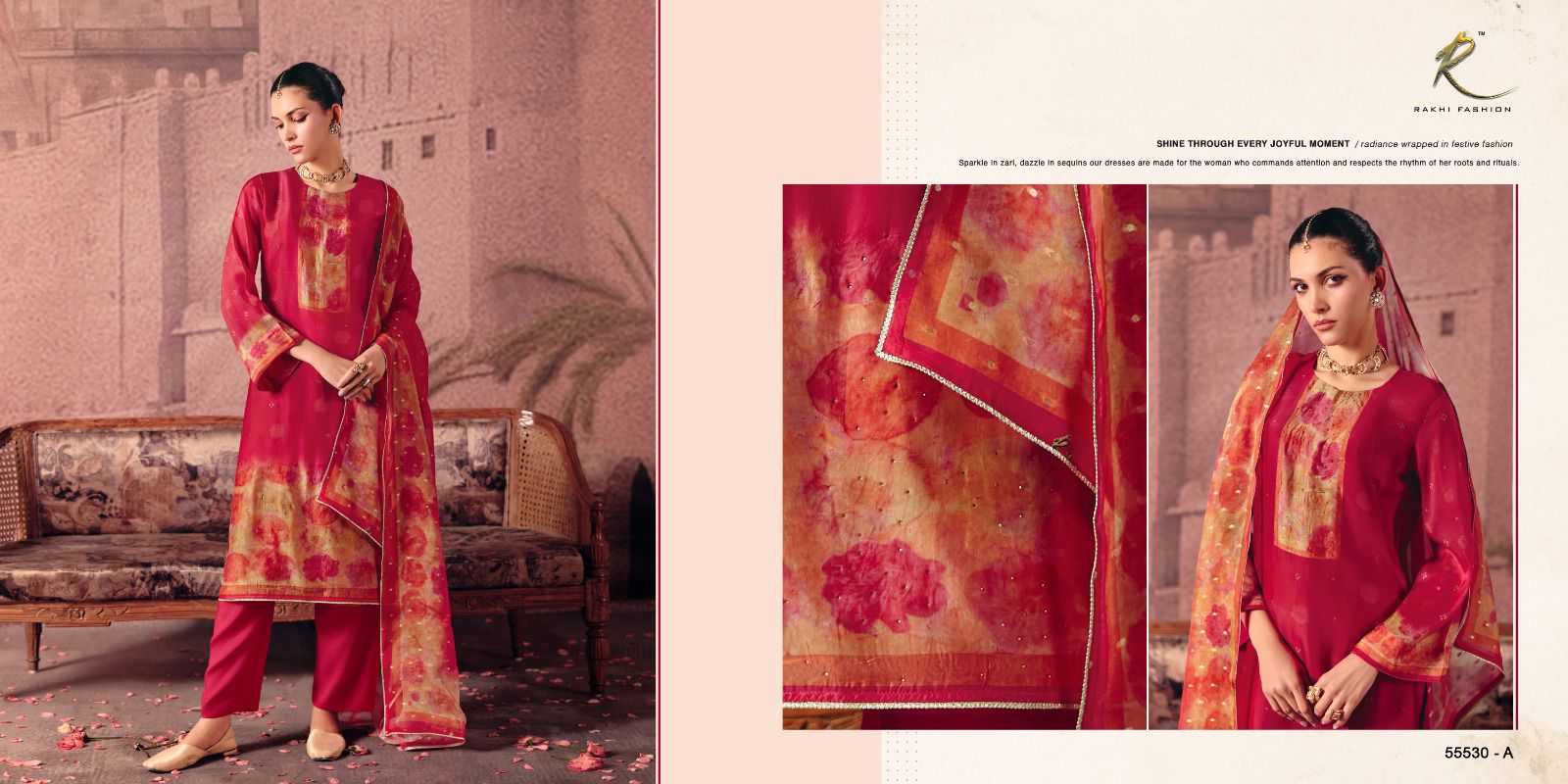Rakhi Festive Edition – Swarovski Diamond Silk Suit Set