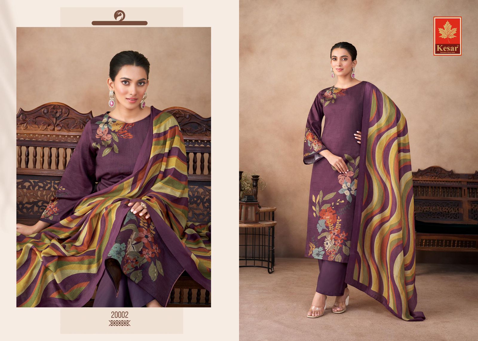 Kesar Daizy | Pure Jam Satin Suit Set