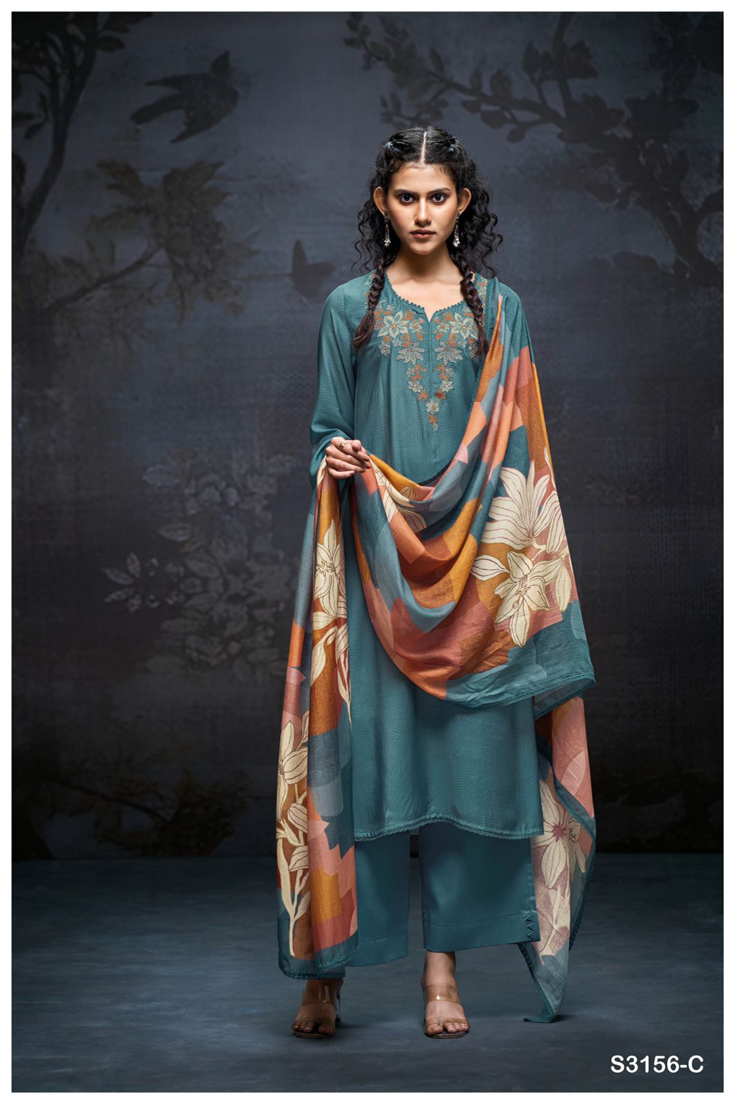 Ganga Daiva 3156 Bemberg Silk Suit