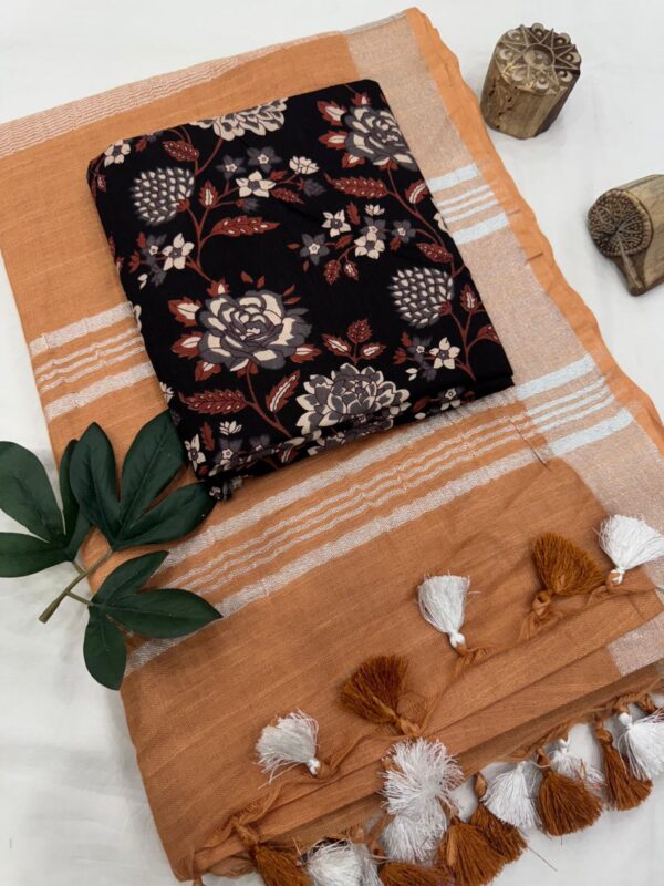 Handloom Cotton Linen Saree