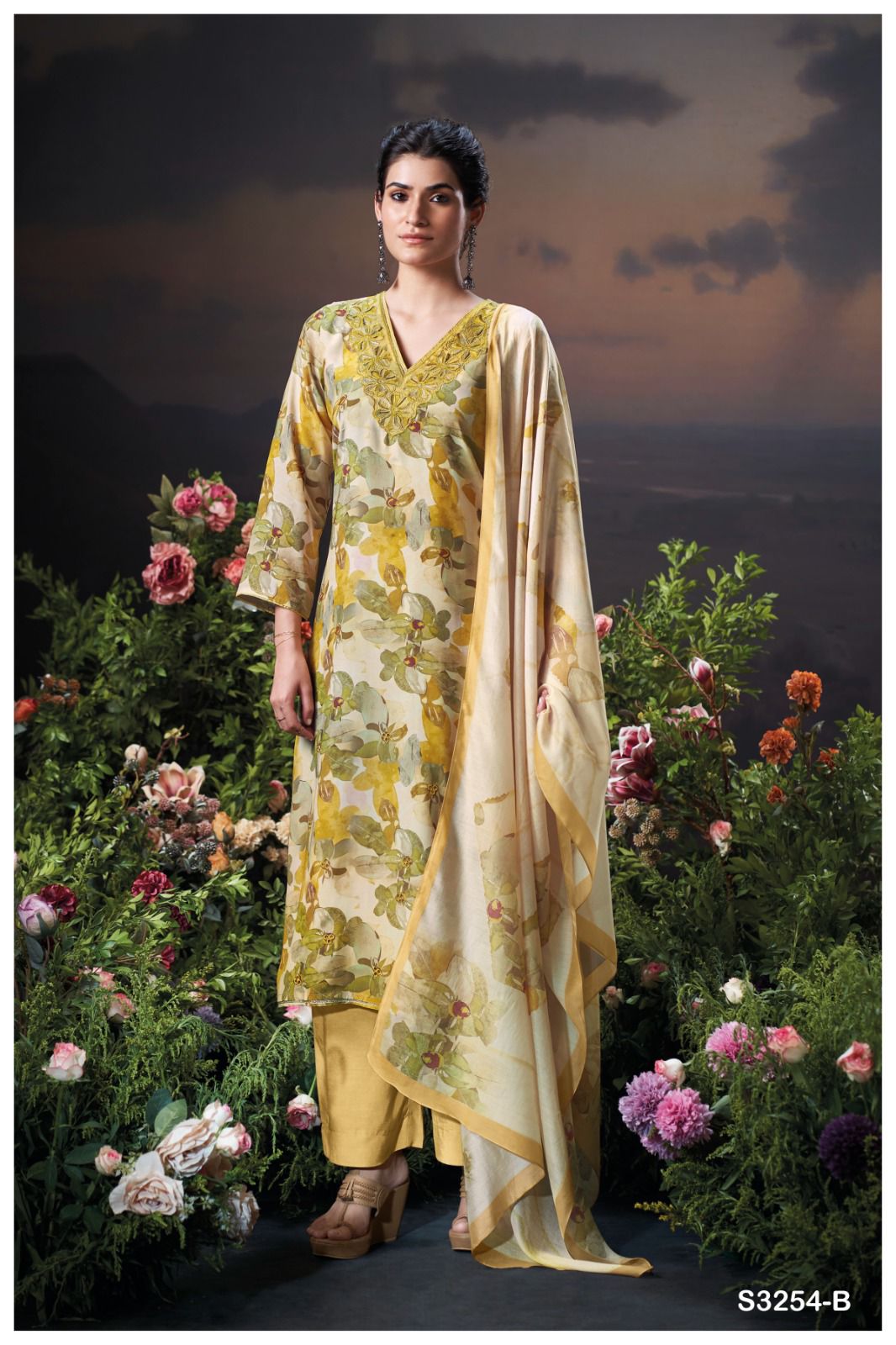 Ganga Zena 3254  - Viscose Silk Designer Suit
