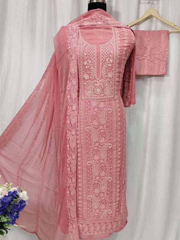 Pure Cotton Embroidery Lucknowi Suits