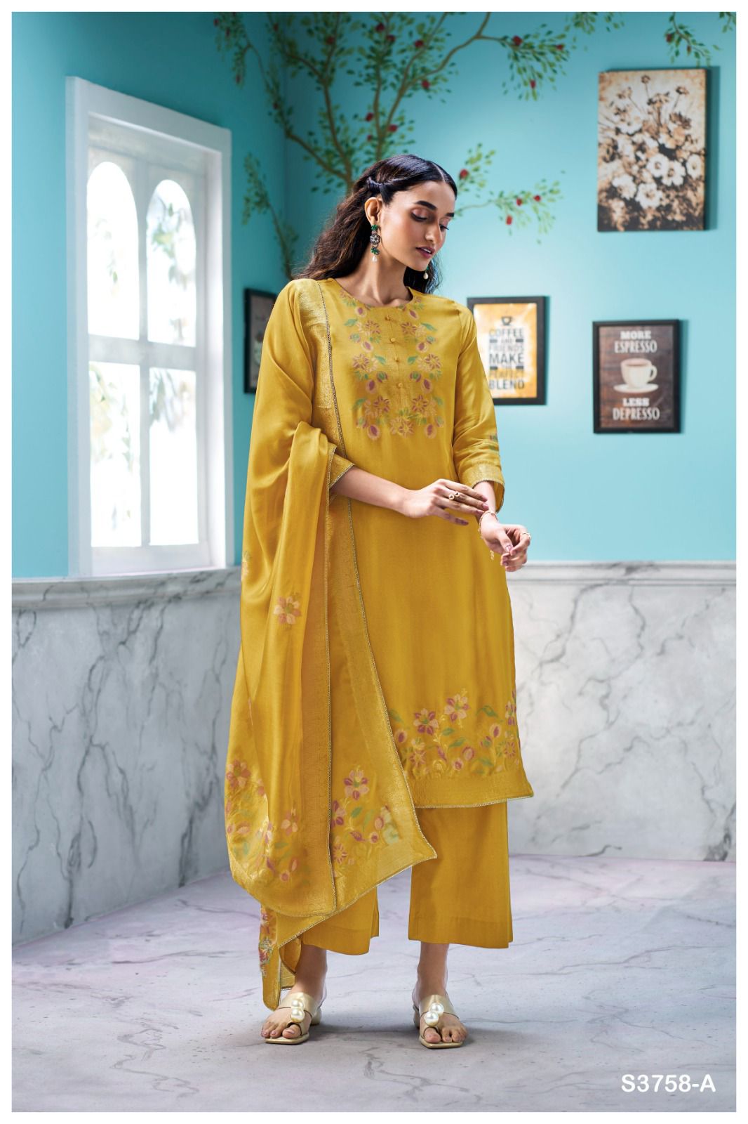 Ganga Vespera 3658 – Premium Viscose Silk Suit