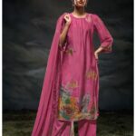 Ganga silk satin suit