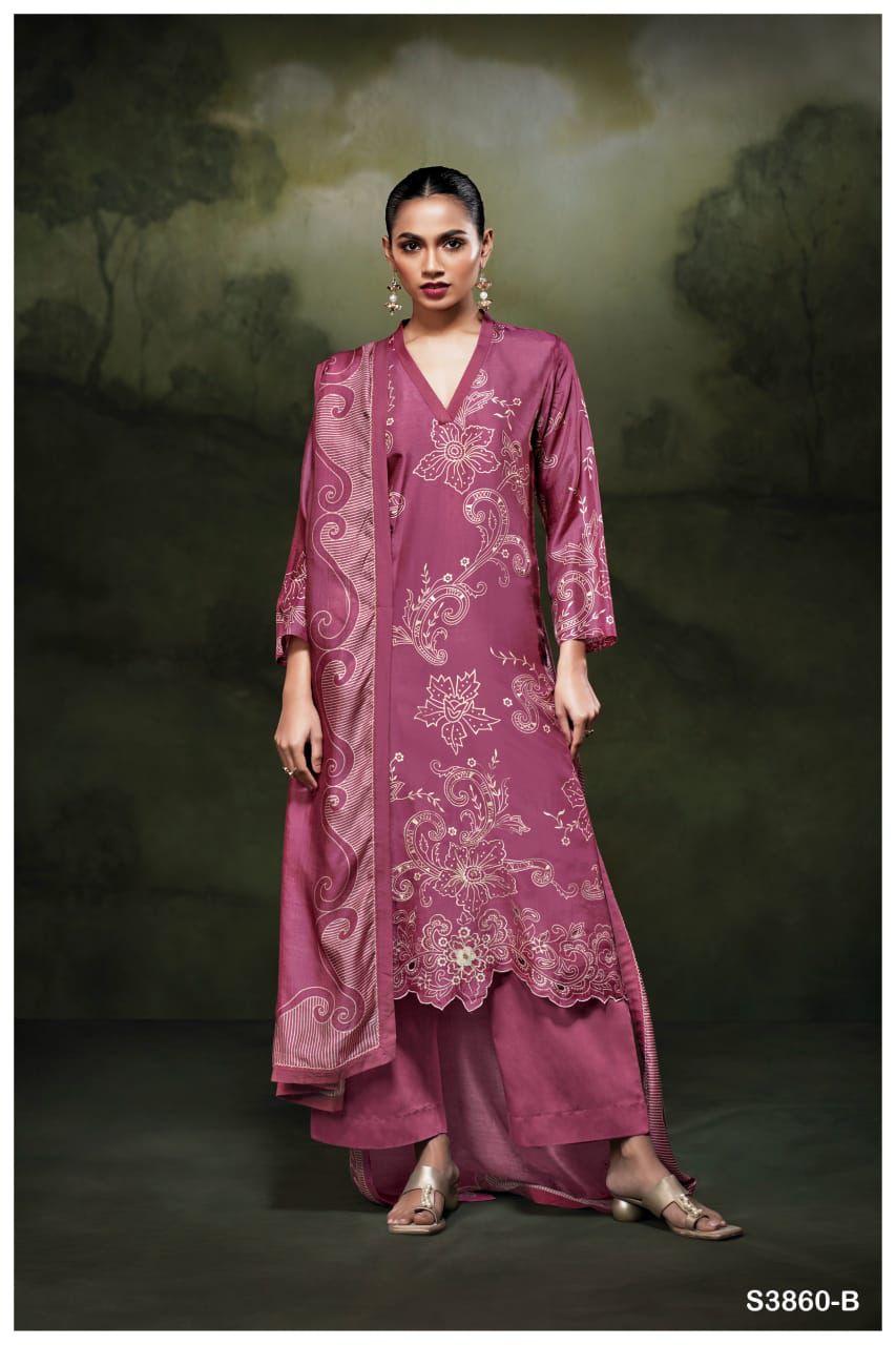 Ganga Hudaifa 3860 – Premium Designer Suit Set