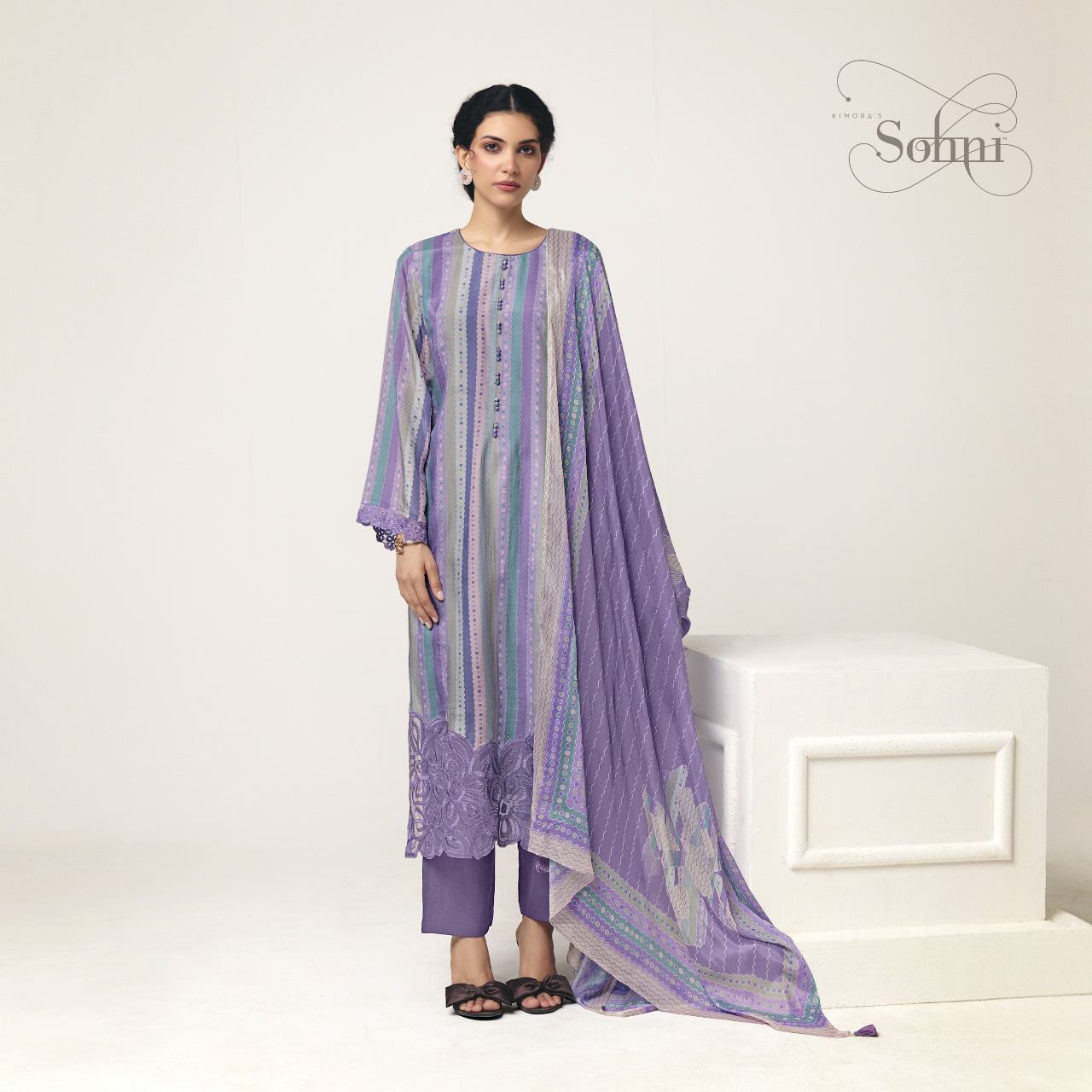 Kimora Sohni Zulfen – Luxe Muslin Designer Suit Set