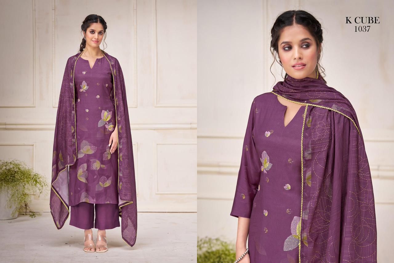 K Cube Tanavi – Elegant Muslin Silk Suit Set