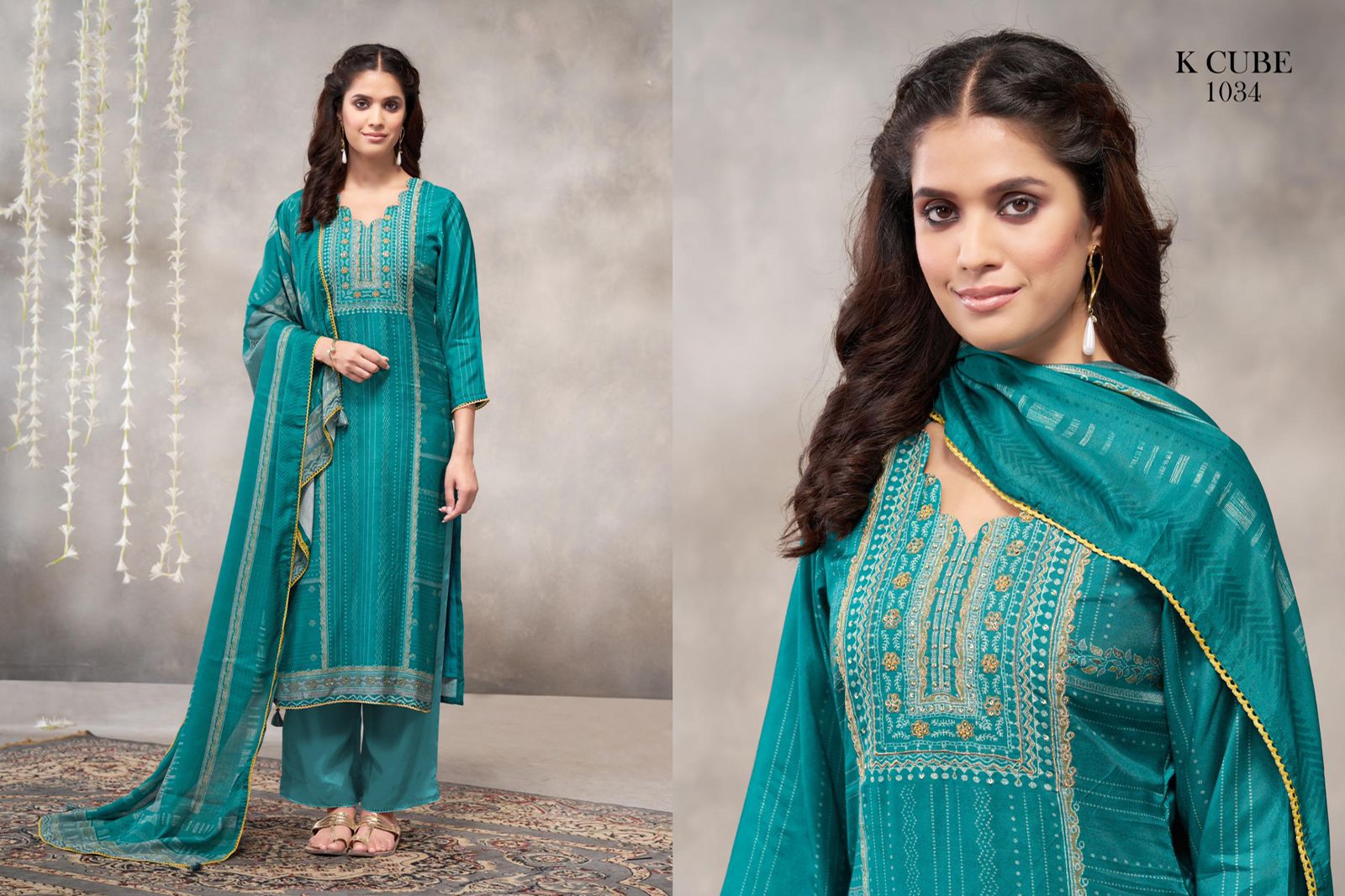 K Cube Vaani – Elegant Muslin Suit Set
